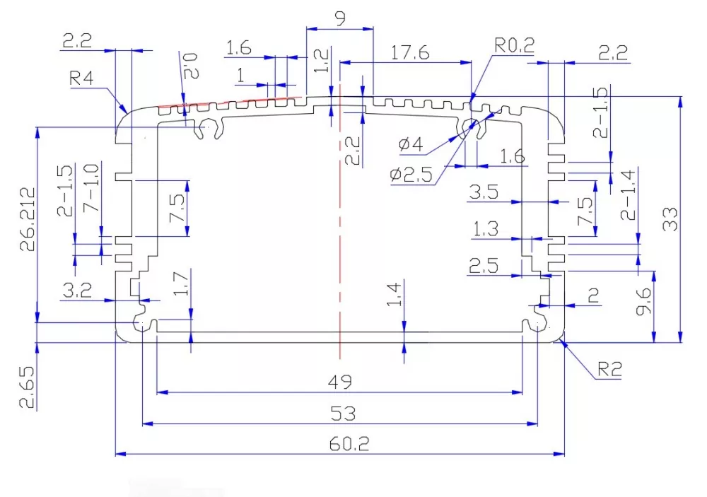 60×33mm Aluminum Industrial Control Box Housing